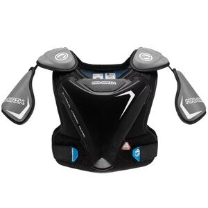 Maverik Boys' Charger External Kardiac Guard Lacrosse Shoulder Pads XS black
